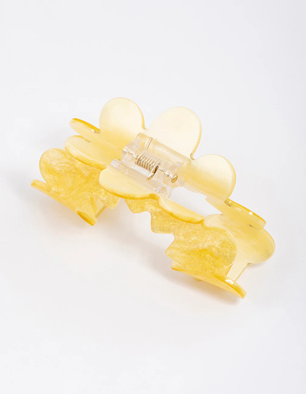 Plastic Yellow Small Curved Cut Out Claw Clip - Image 3