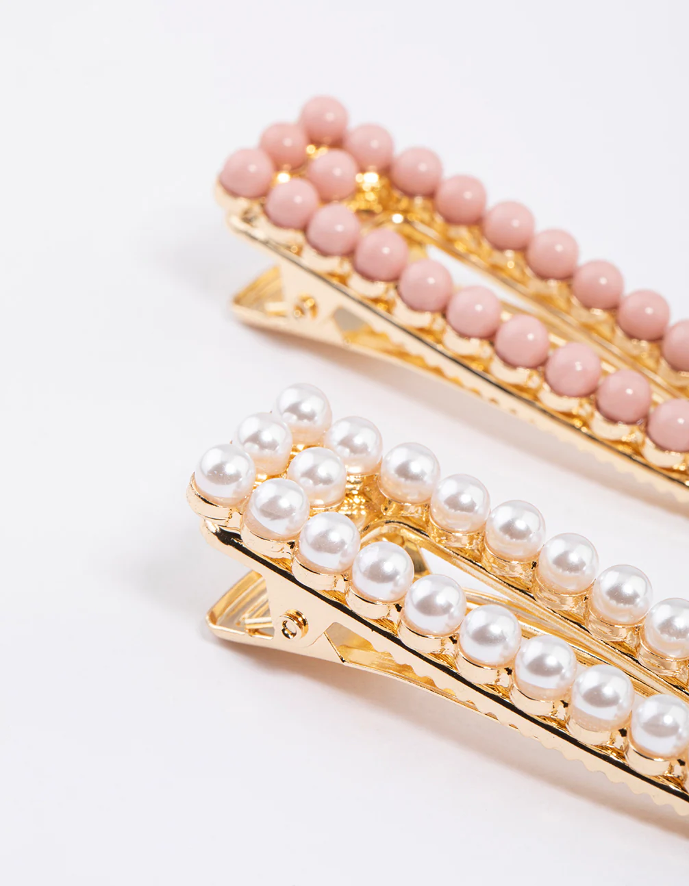Pearl Beaded Snap Hair Clips Pack - Image 3
