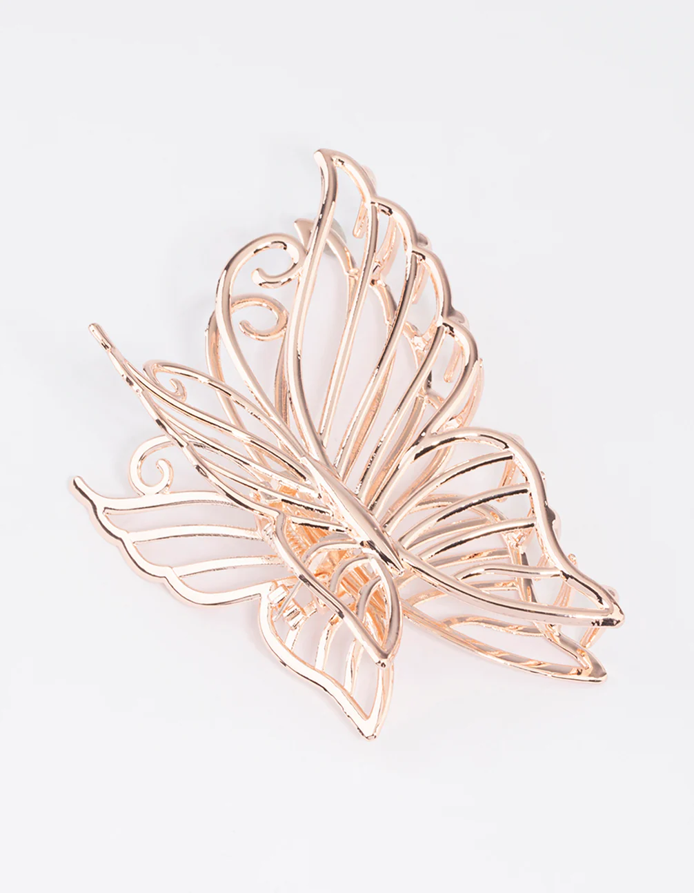 Rose Gold Detailed Butterfly Claw Clip - Image 3