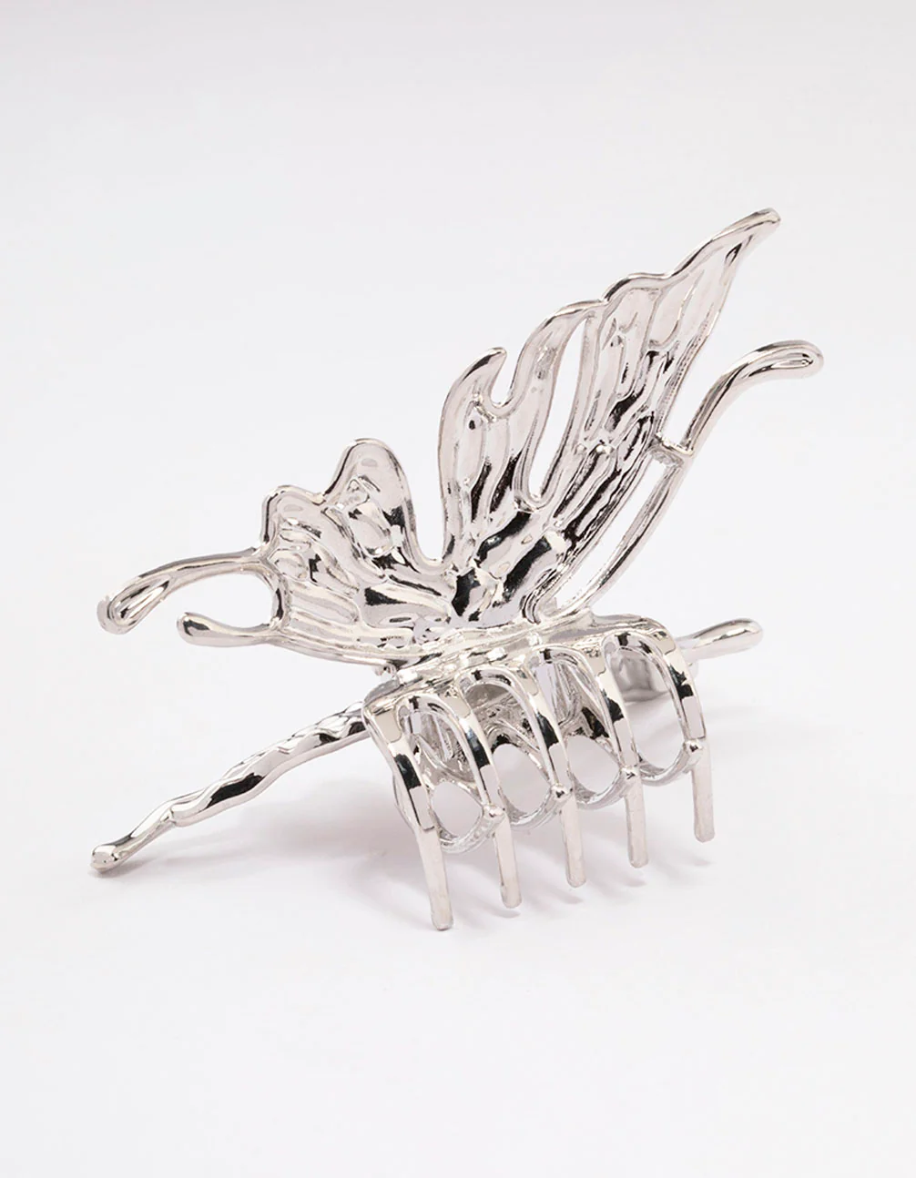 Silver Melted Butterfly Hair Claw Clip - Image 2