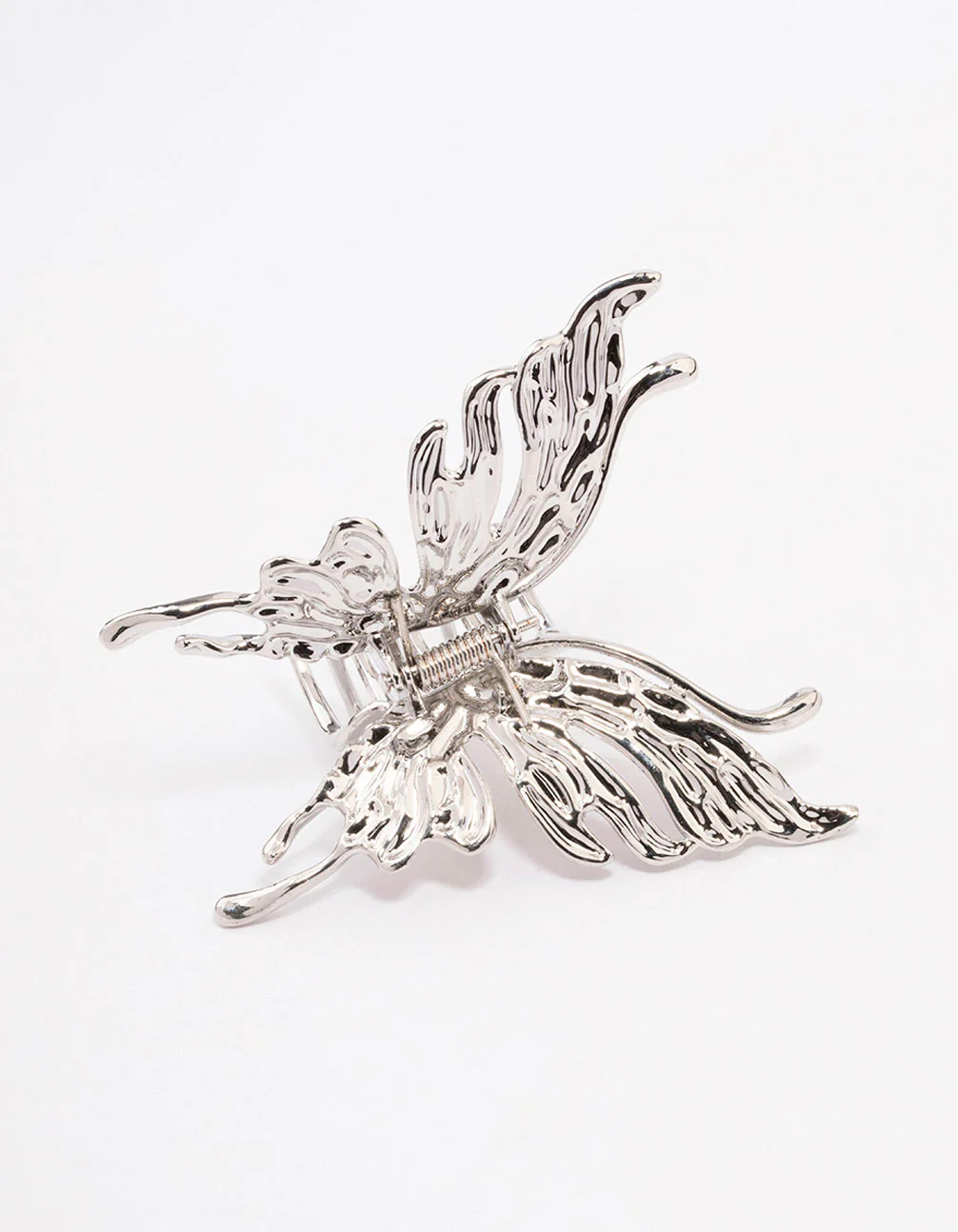 Silver Melted Butterfly Hair Claw Clip - Image 3