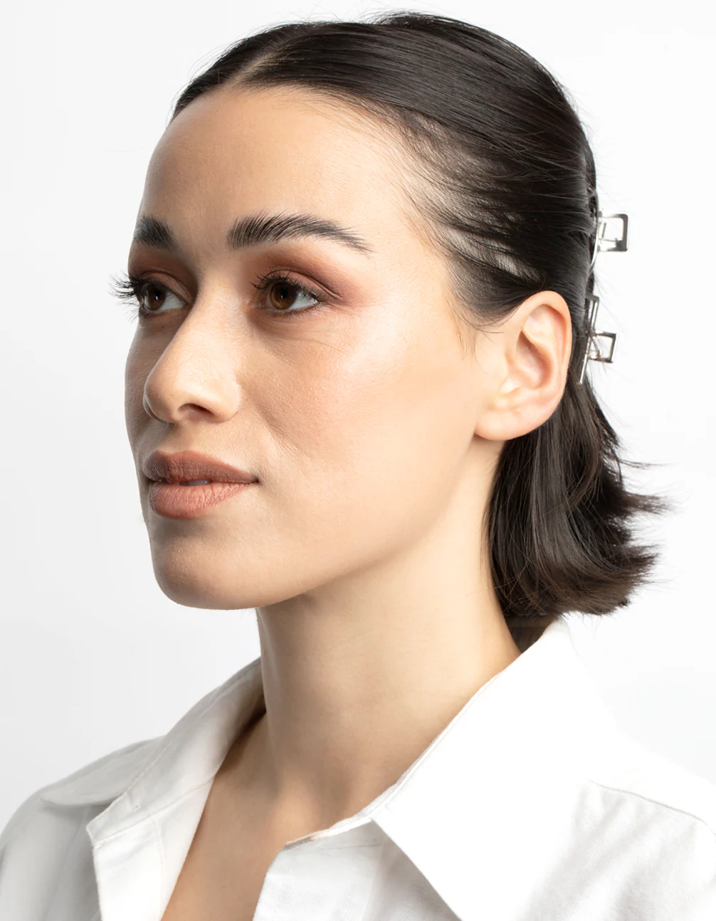 Silver Mixed Shape Small Hair Claw Clip 4-Pack - Image 5