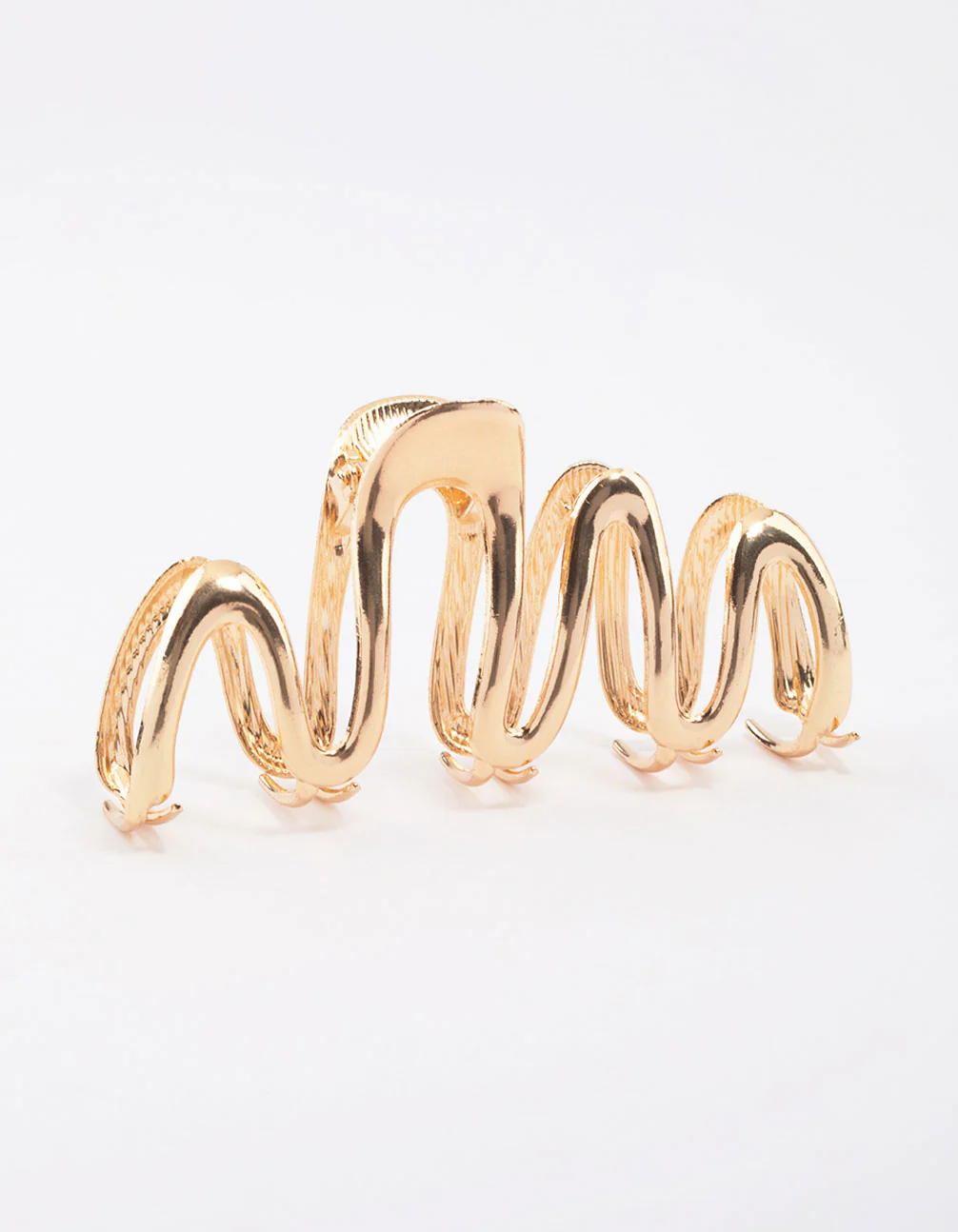Gold Bold Wavy Hair Claw Clip - Image 2