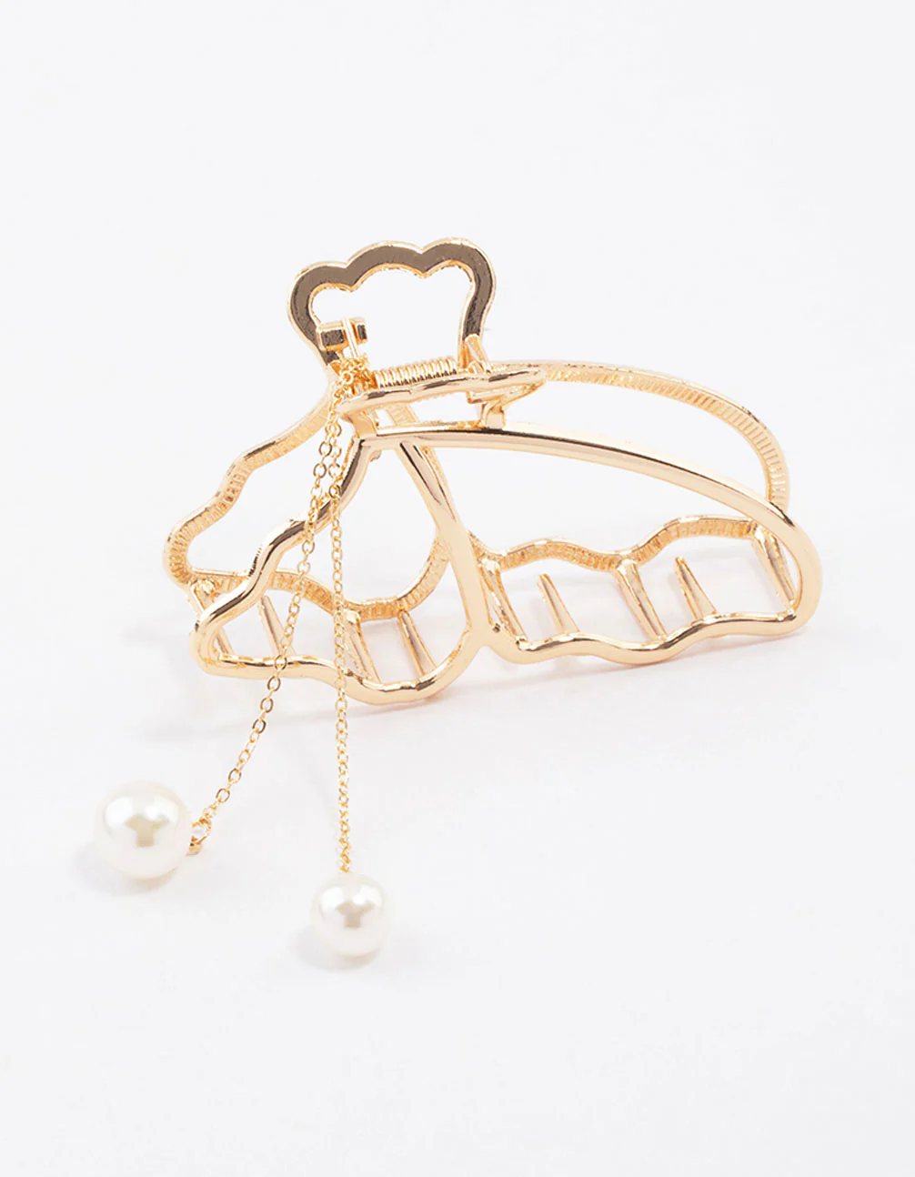 Gold Butterfly & Pearl Hair Claw Clip - Image 2