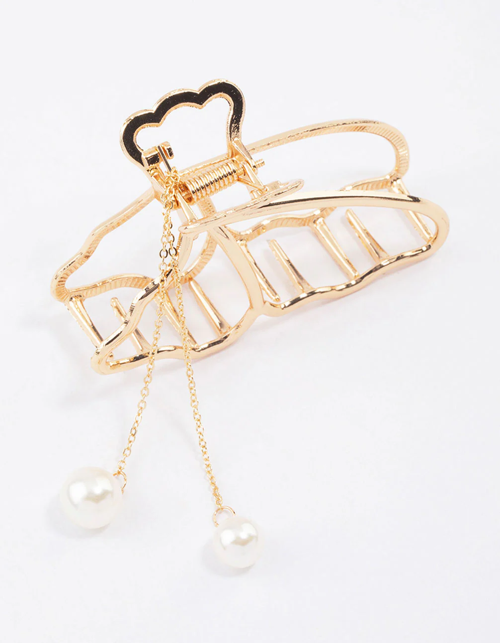 Gold Butterfly & Pearl Hair Claw Clip - Image 3