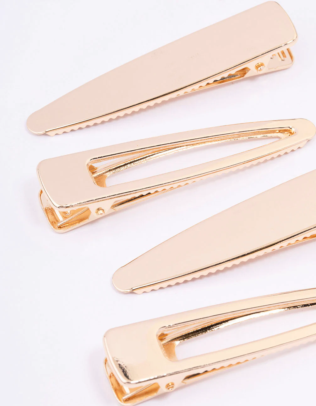 Gold Long Simple Hair Clips 4-Pack - Image 2