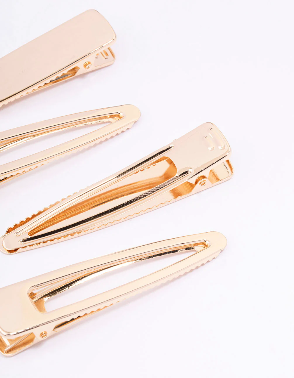 Gold Long Simple Hair Clips 4-Pack - Image 3