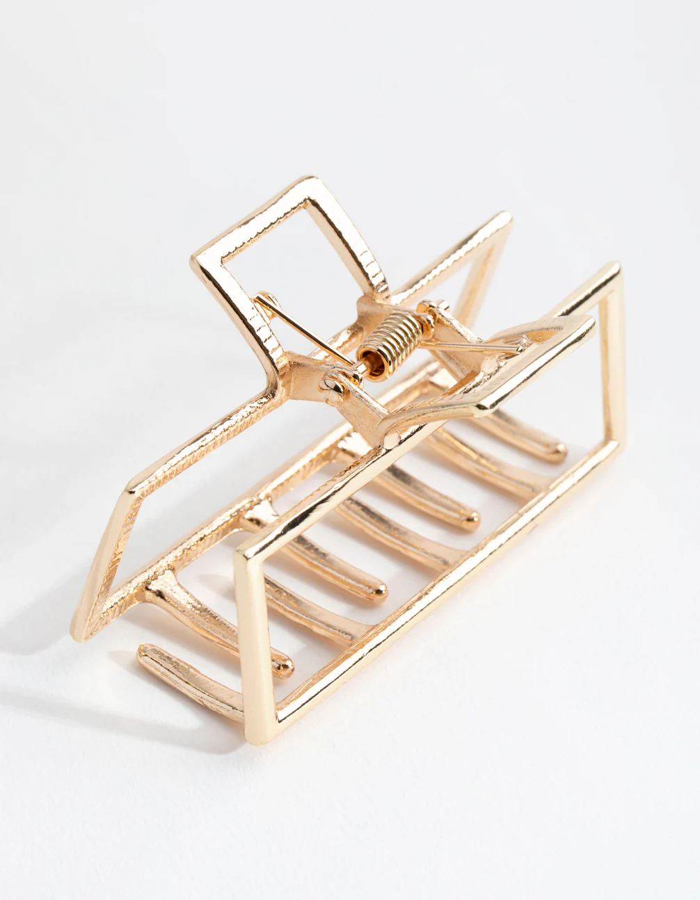 Gold Metal Rectangle Outline Claw Clip - Image 2