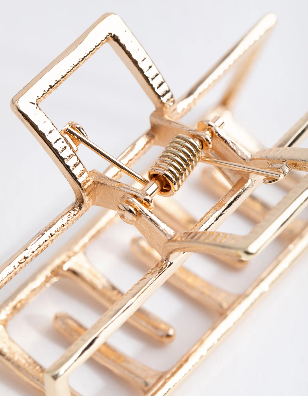 Gold Metal Rectangle Outline Claw Clip - Image 3