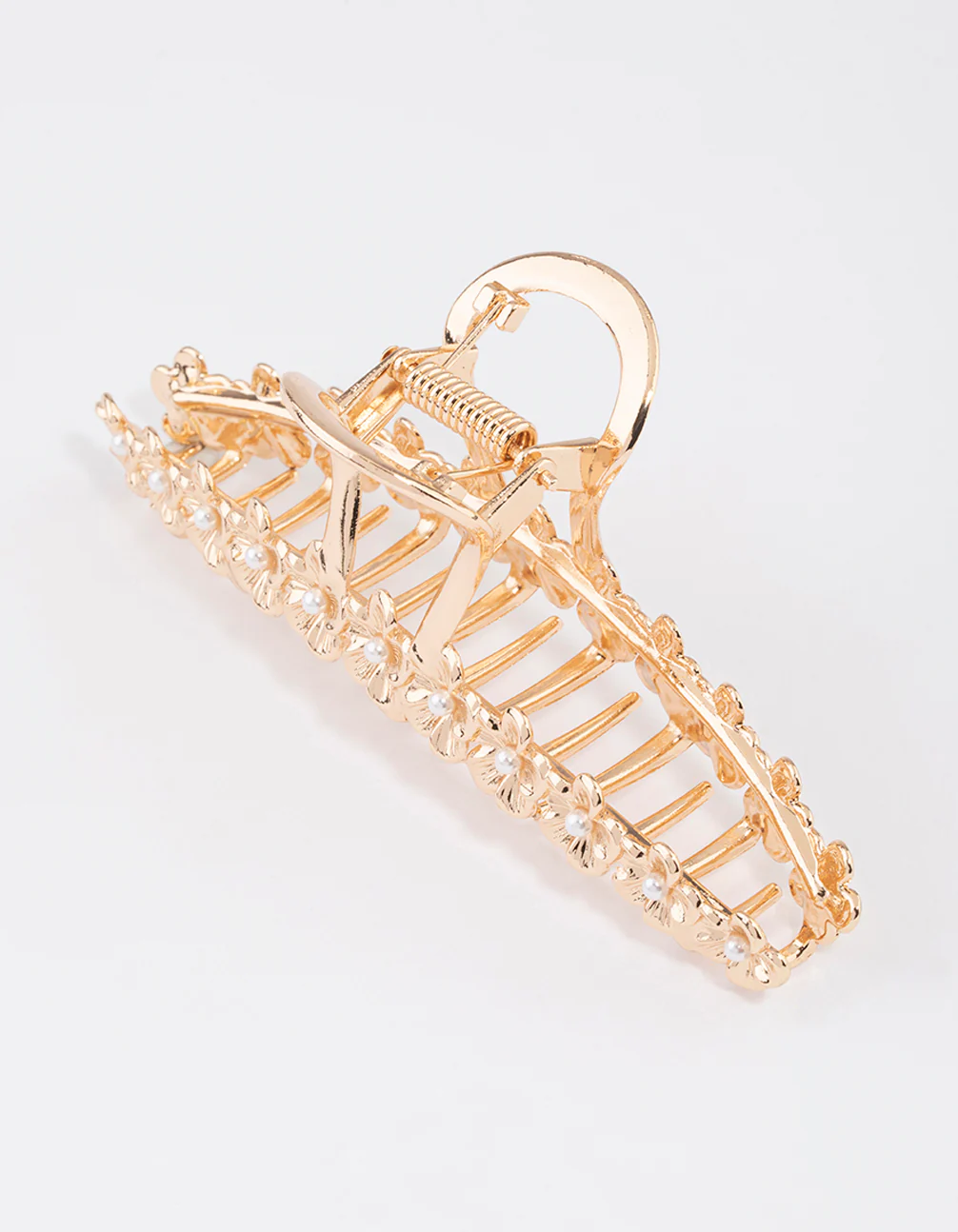 Gold Pearl & Flower Claw Clip - Image 3