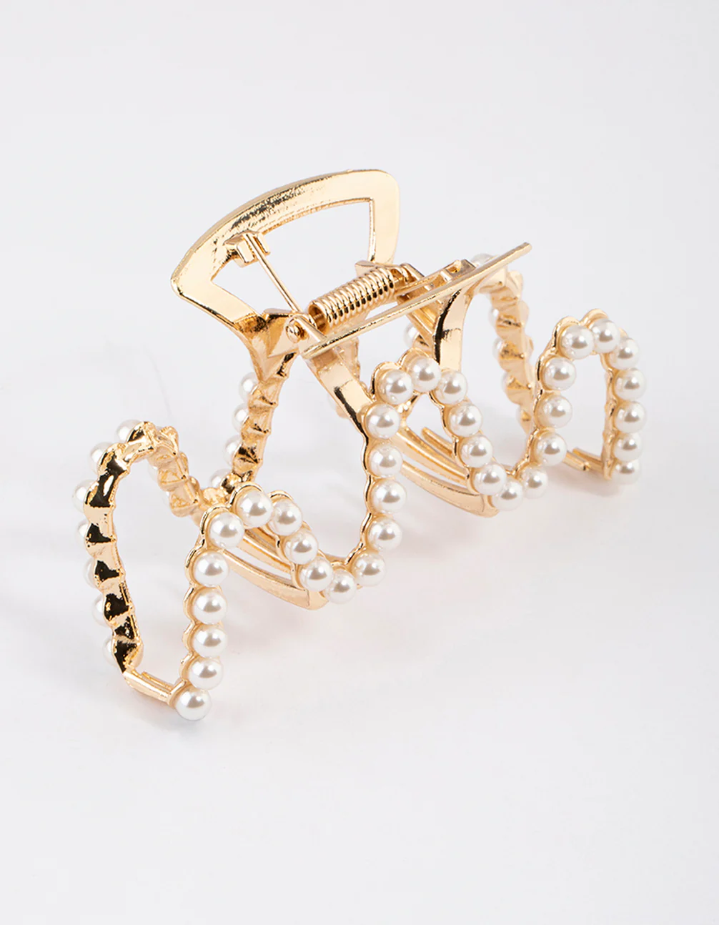 Gold Pearl Wavy Claw Clip - Image 2