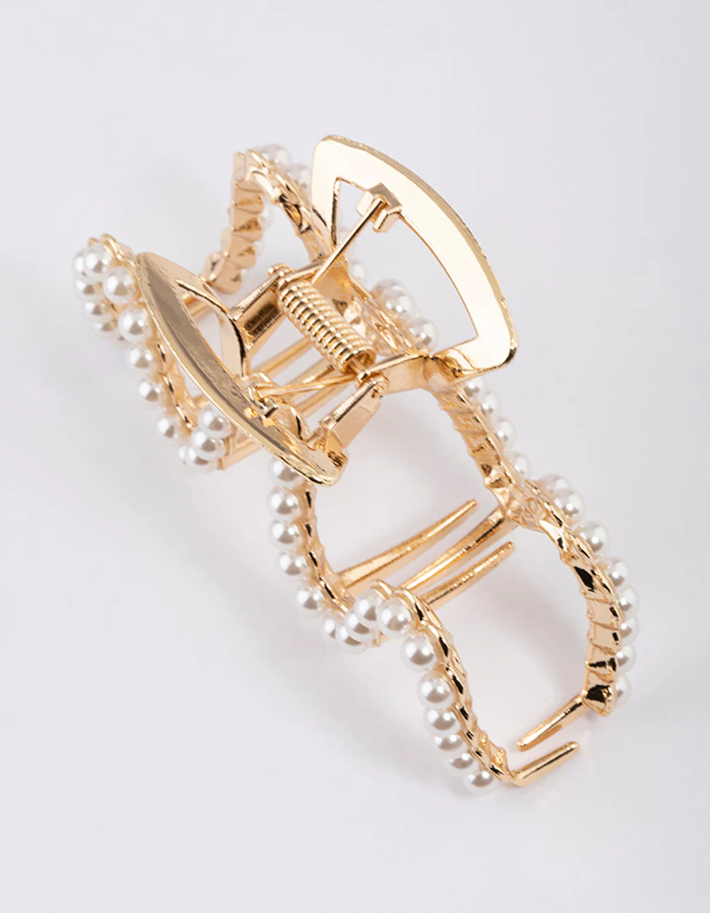 Gold Pearl Wavy Claw Clip - Image 3
