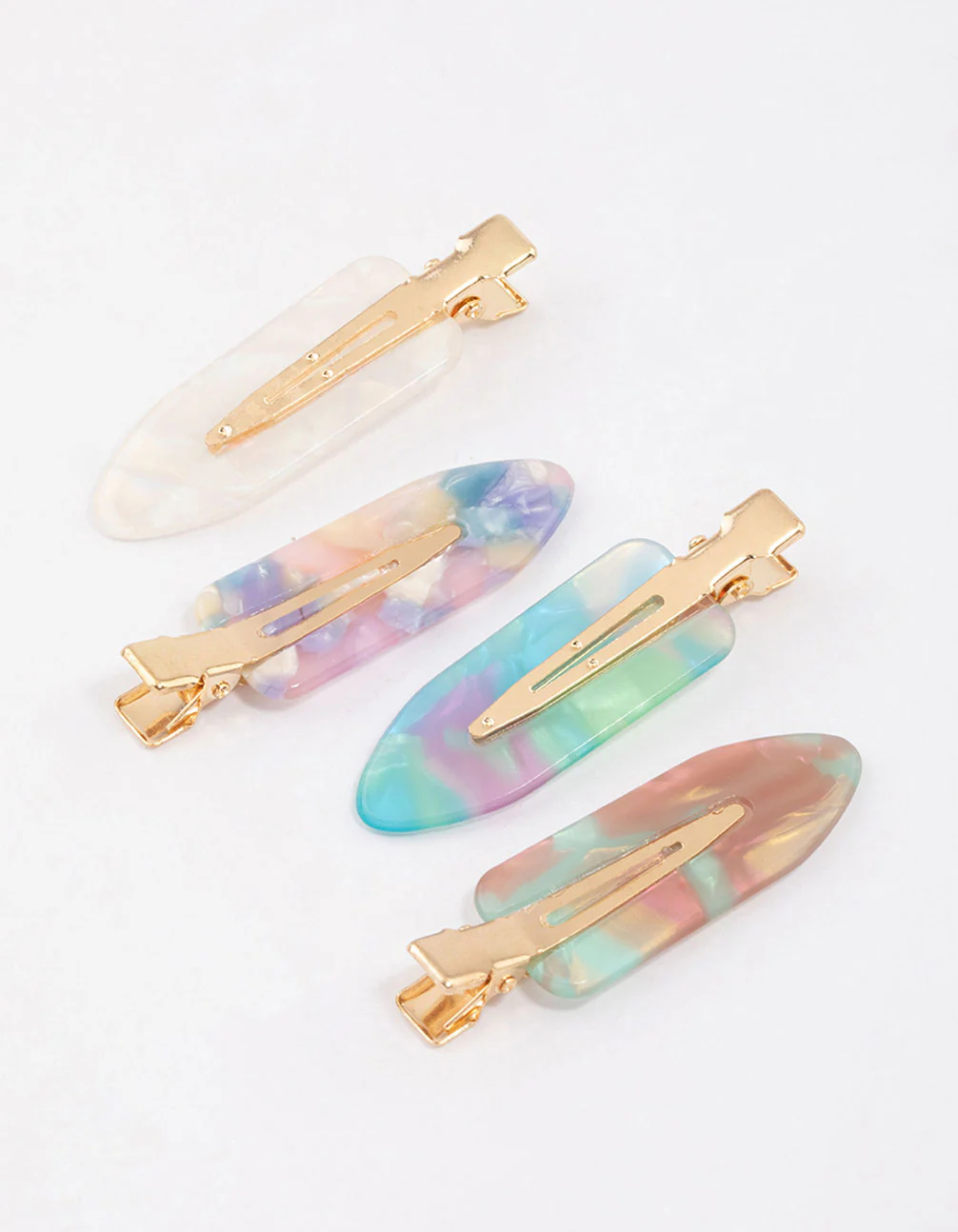 Gold Pattern Creaseless Hair Clips 4-Pack - Image 2