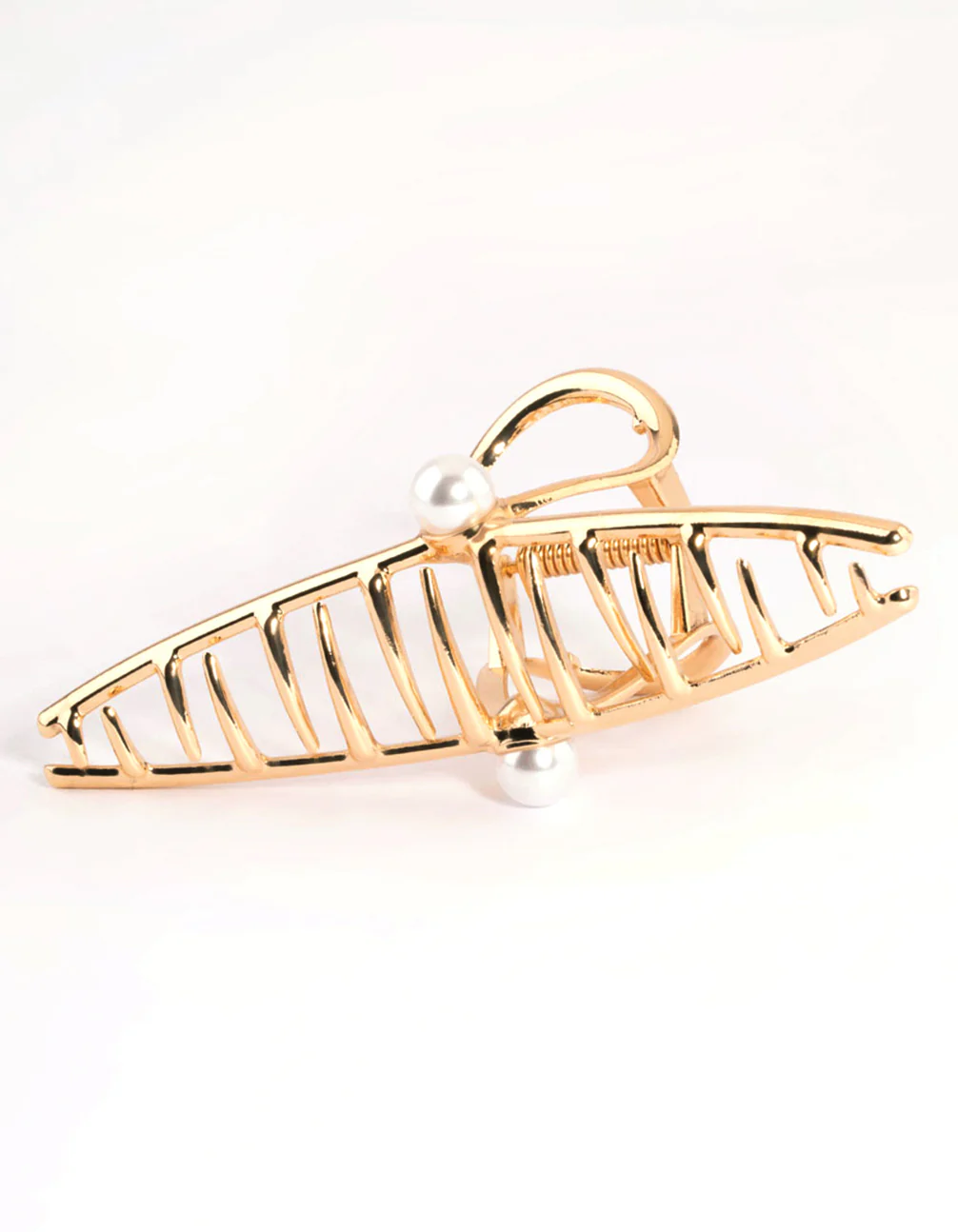 Gold Single Pearl Dainty Claw Clip - Image 4