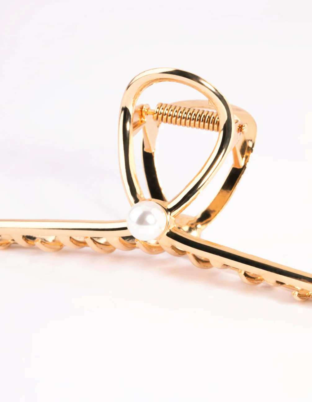 Gold Single Pearl Dainty Claw Clip - Image 5