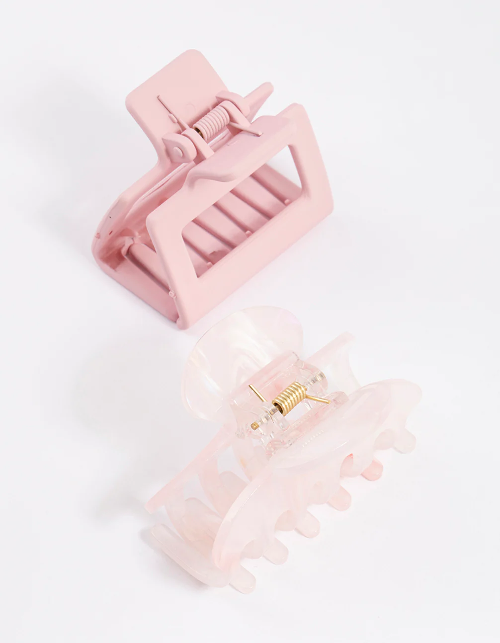 Pink Square Curved Hair Claw Pack - Image 2