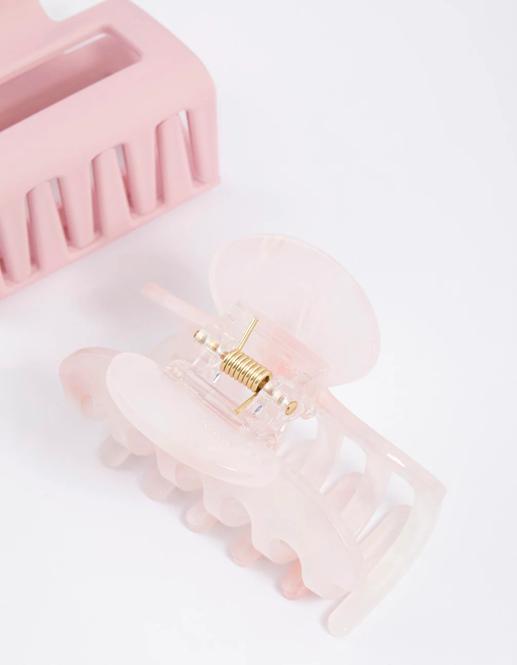 Pink Square Curved Hair Claw Pack - Image 3