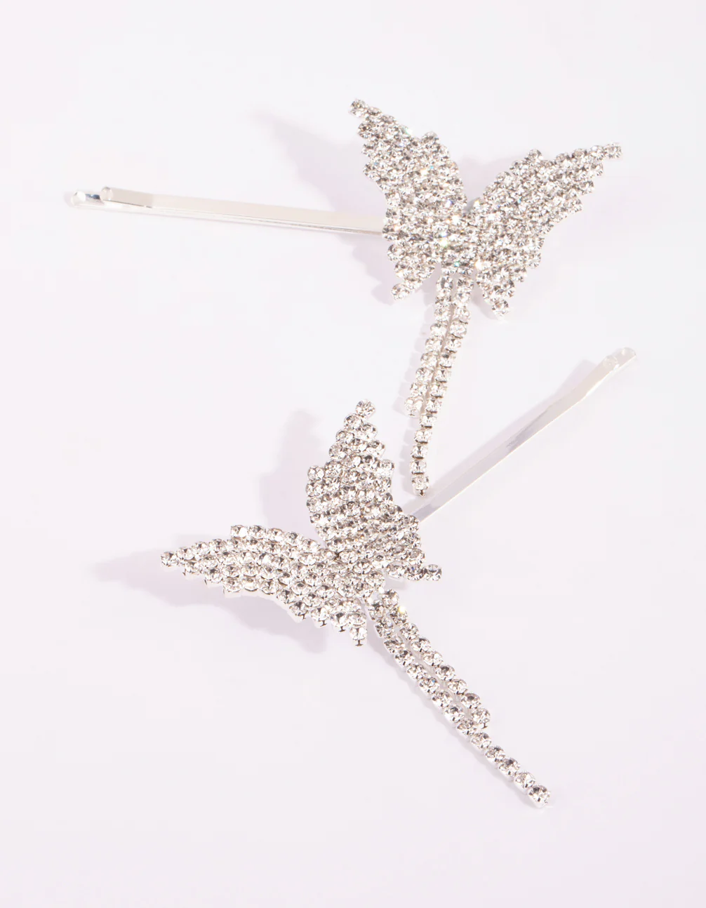 Silver Diamante Butterfly Drape Clip Set - Image 2