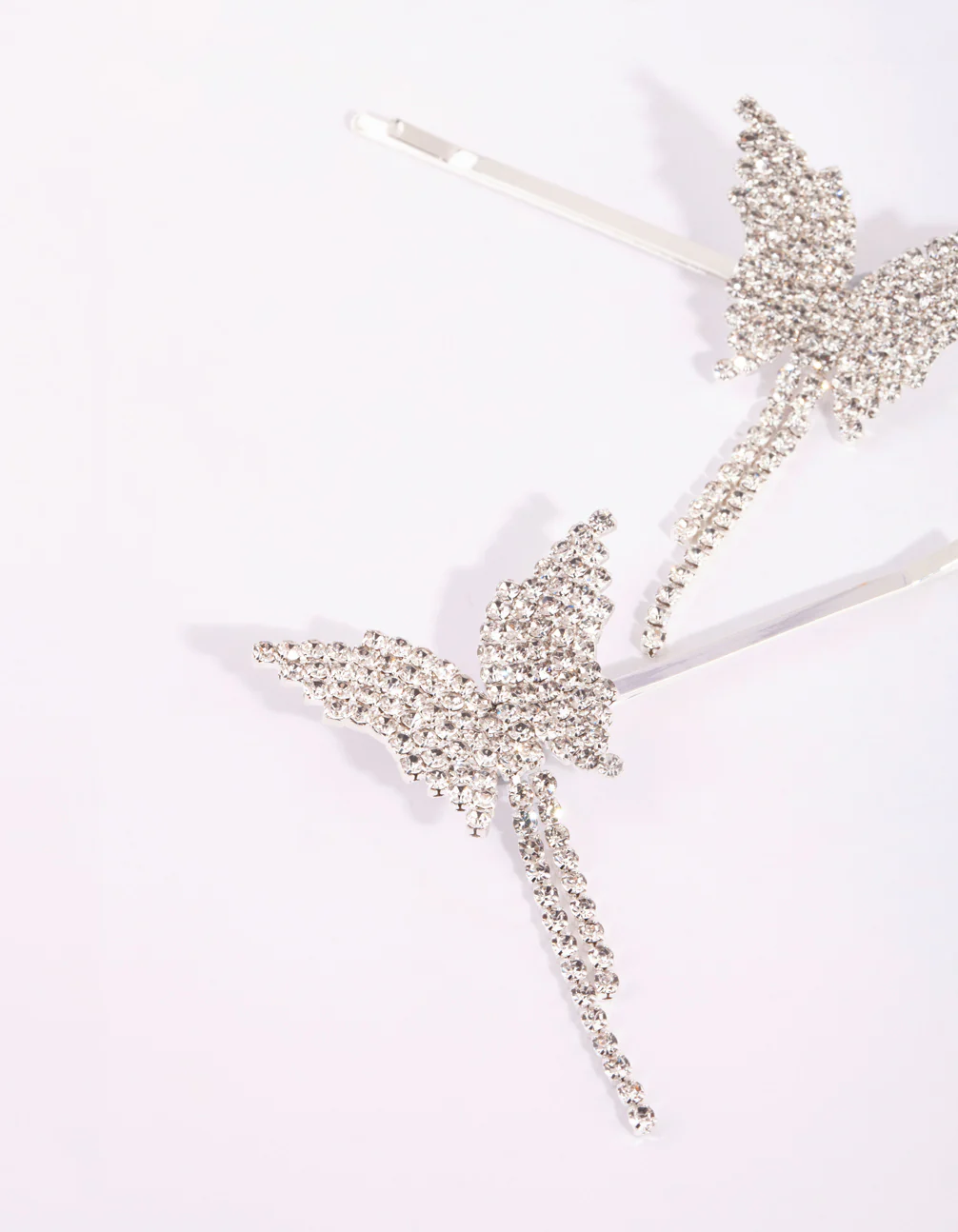 Silver Diamante Butterfly Drape Clip Set - Image 3