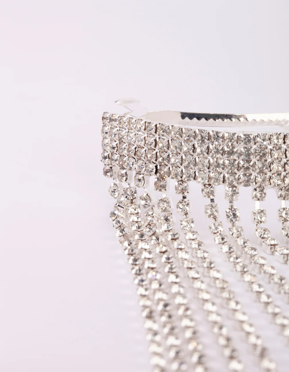 Silver Diamante Waterfall Ponytail Clip - Image 2