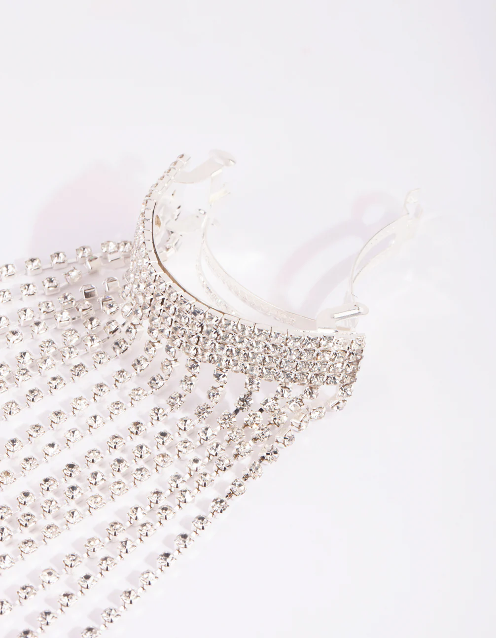 Silver Diamante Waterfall Ponytail Clip - Image 3