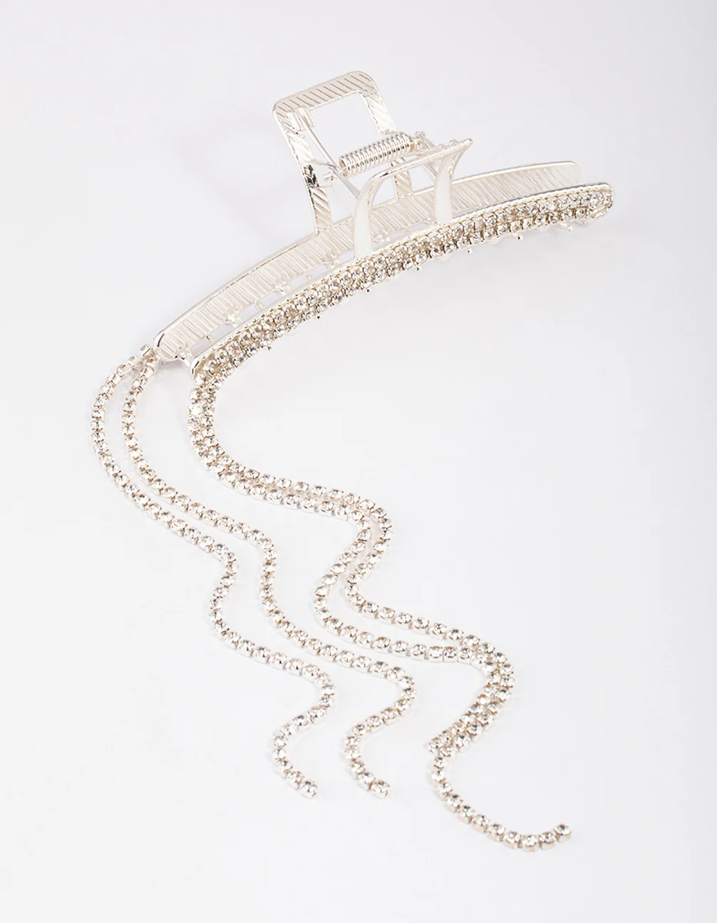 Silver Waterfall Diamante Hair Claw - Image 2