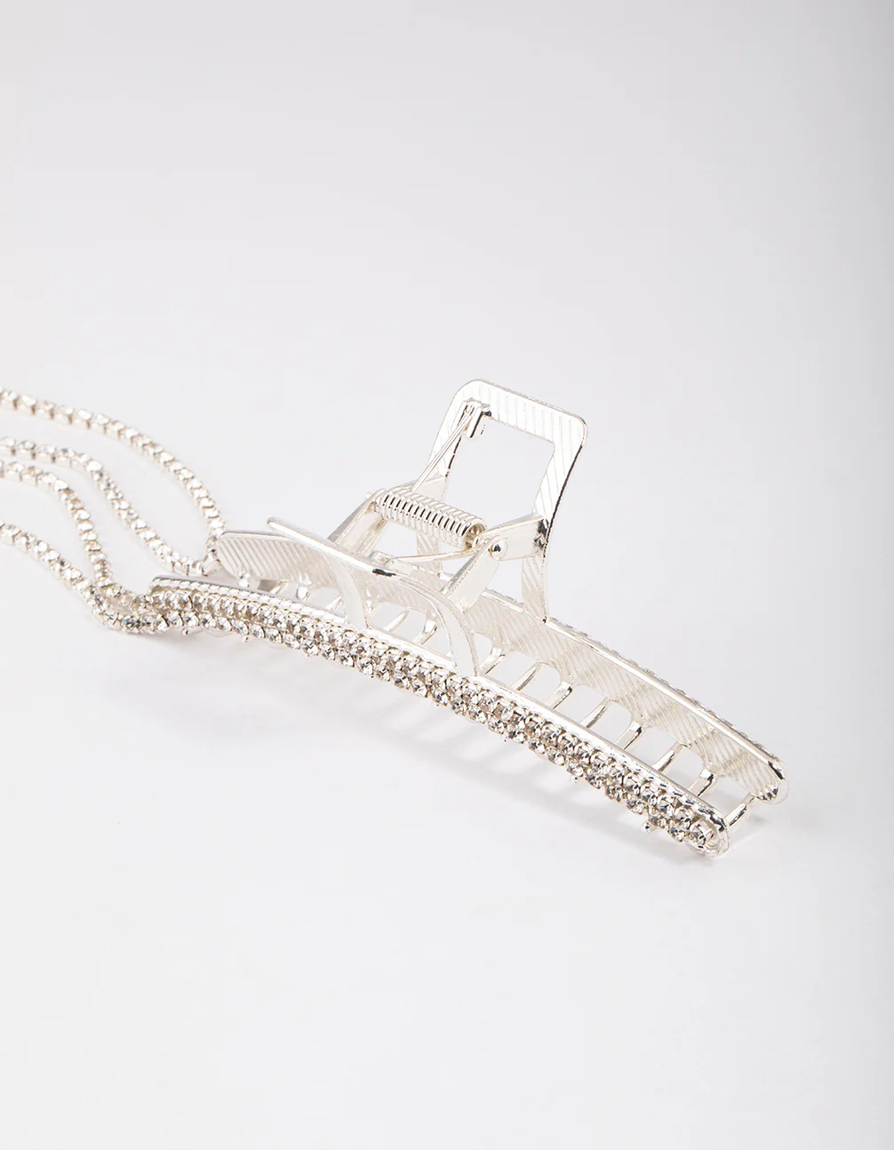 Silver Waterfall Diamante Hair Claw - Image 3