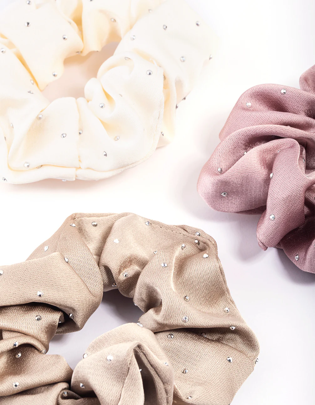 Fabric Diamante Stone Scrunchie Pack - Image 2