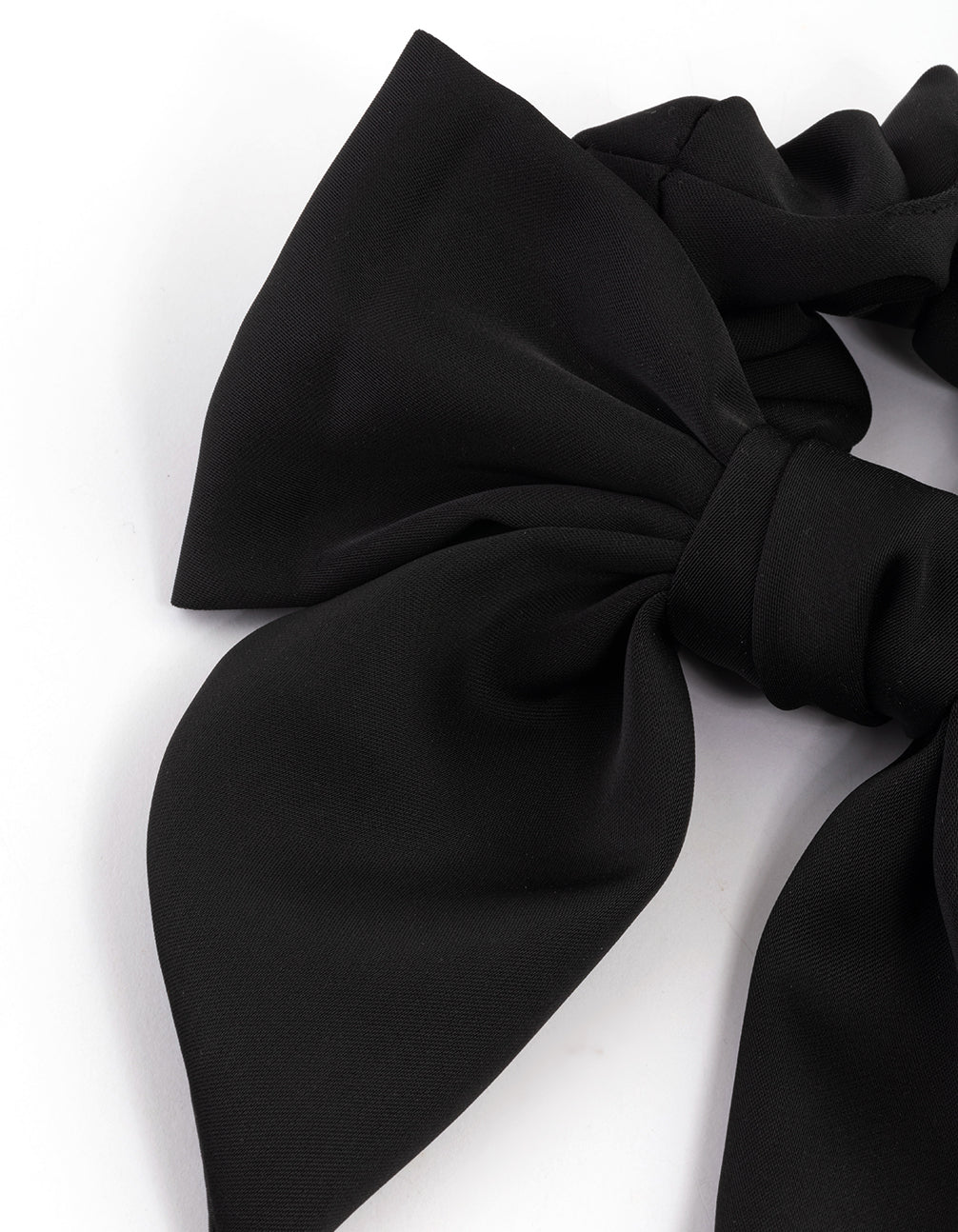 Black Medium Satin Scrunchie - Image 2