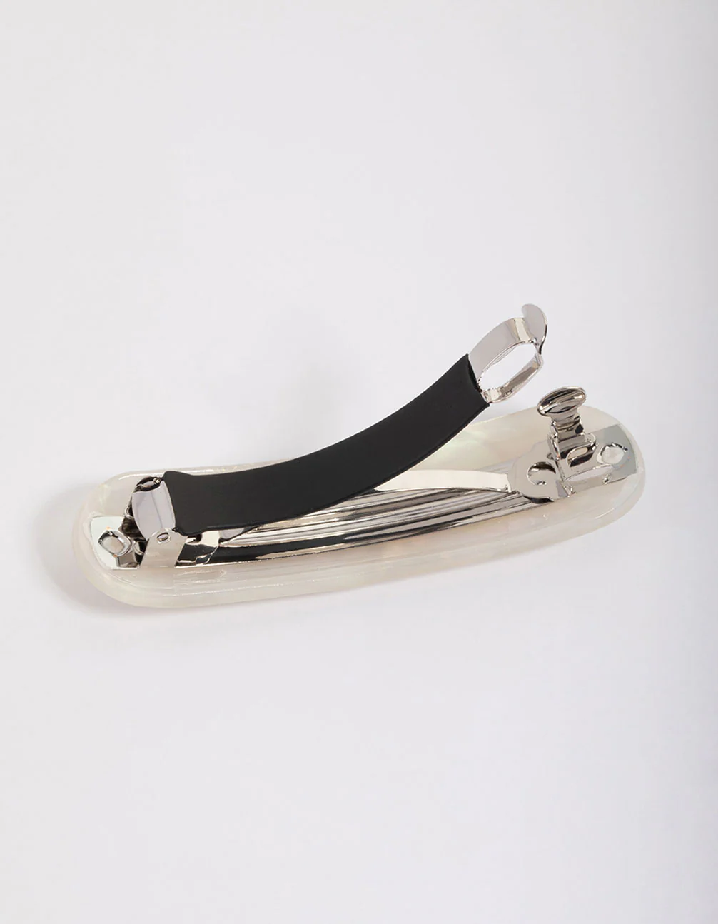 Shiny White Barrette Clip - Image 3