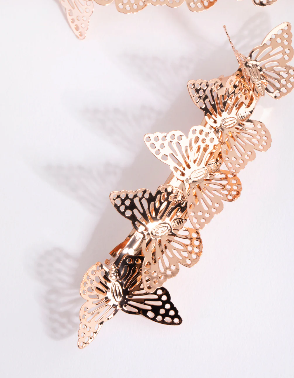 Rose Gold Butterfly Bar Clip Set - Image 2