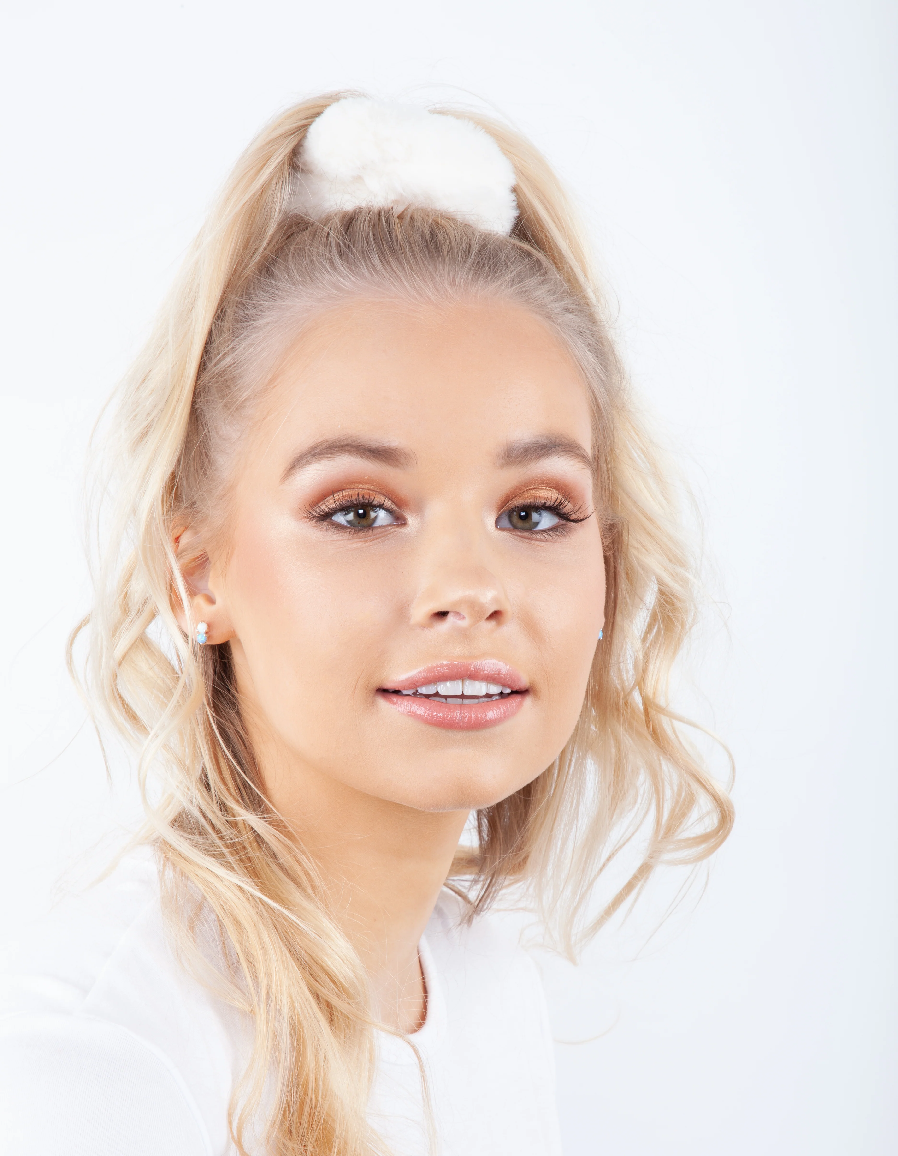Purple White Faux Fur Scrunchie Pack - Image 2