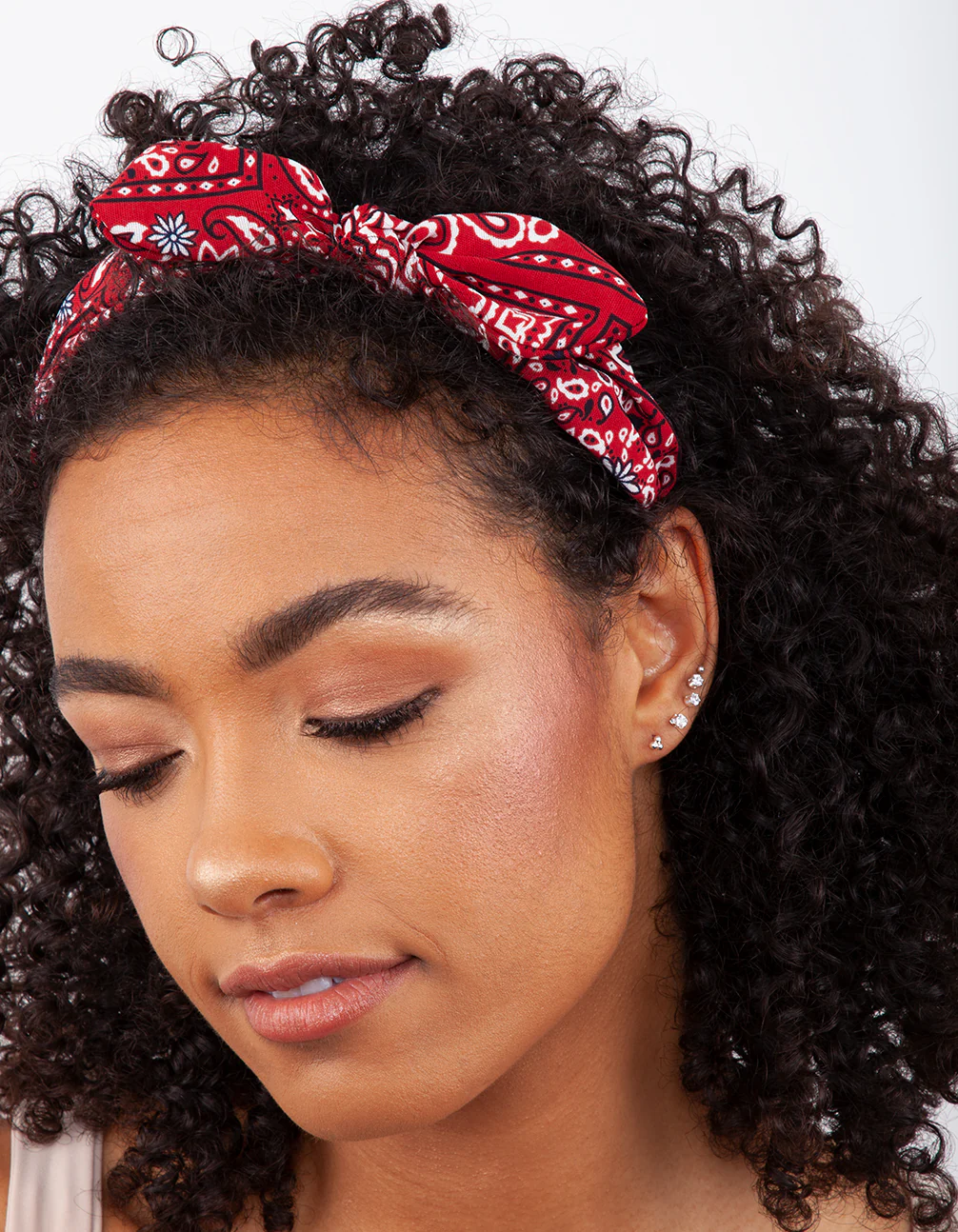 Red Bandana Knotted Headband - Image 2
