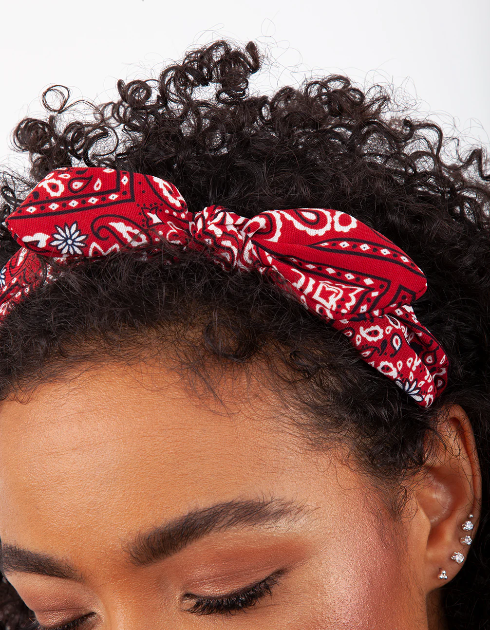 Red Bandana Knotted Headband - Image 3
