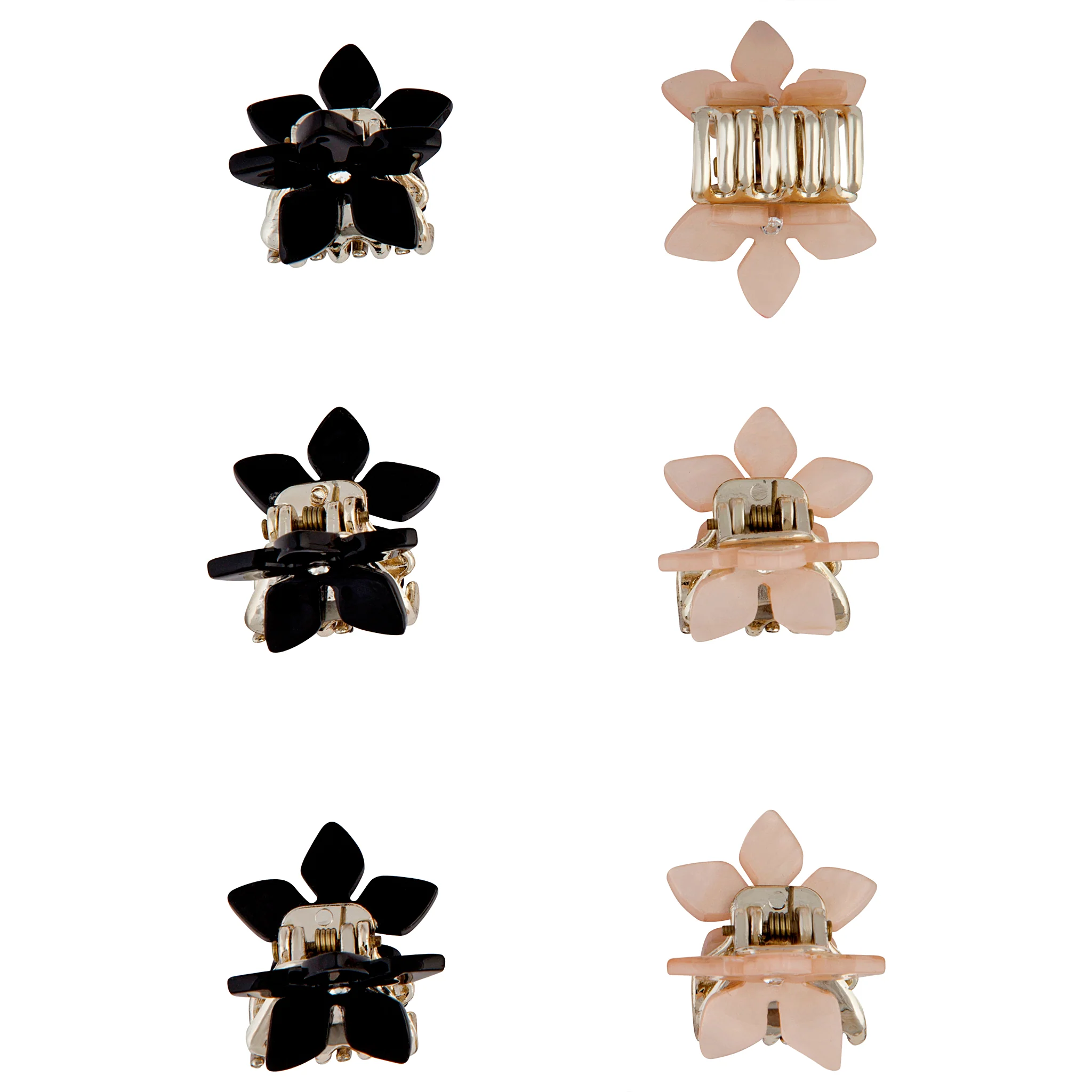 Pink Black Flower Claw Clip 6-Pack - Image 2