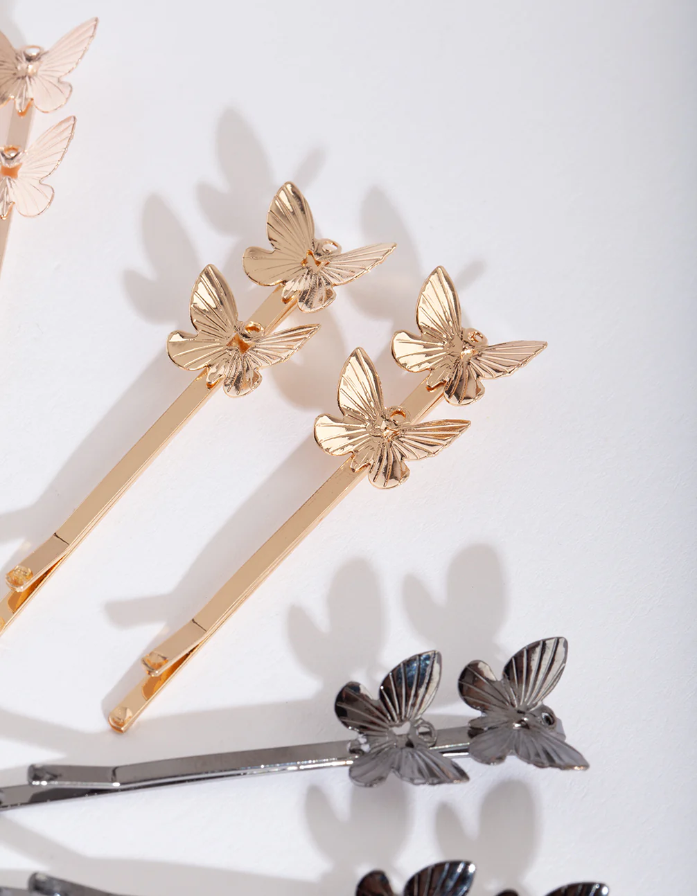 Butterfly Mixed Metal Hair Pin 4-Pack - Image 2