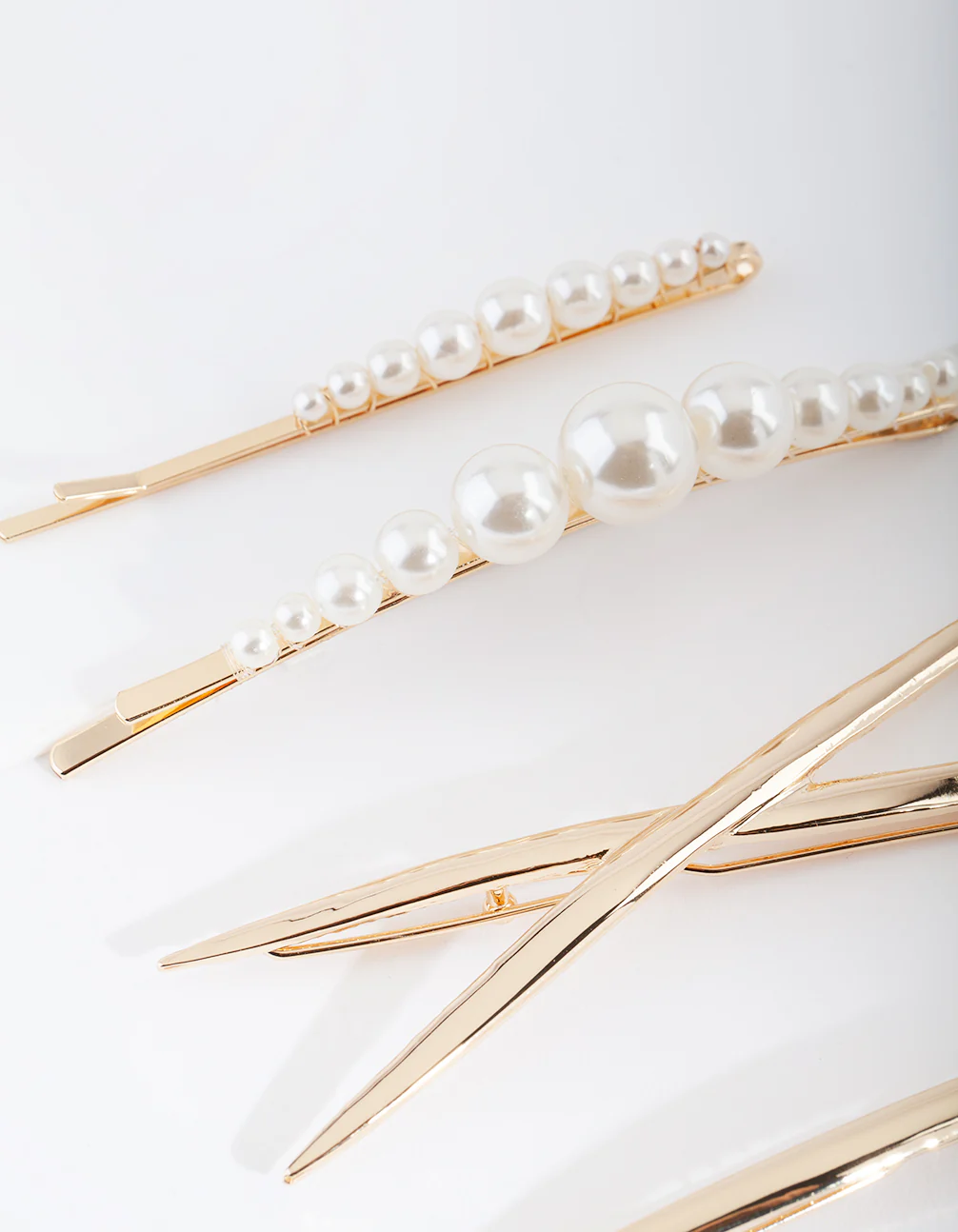 Gold Pearl Textured Clip 4-Pack - Image 2