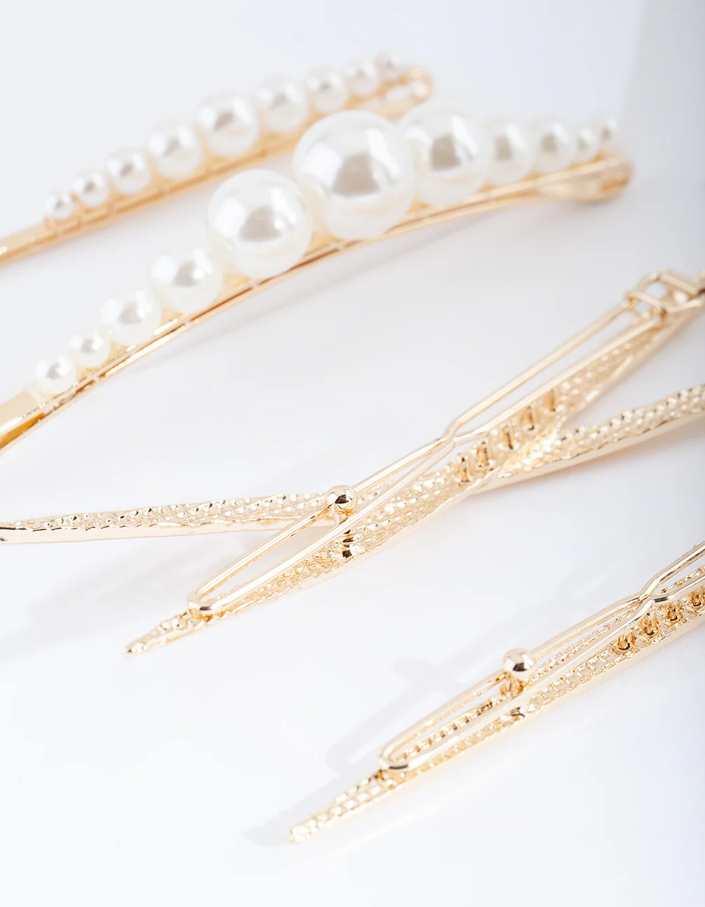 Gold Pearl Textured Clip 4-Pack - Image 3