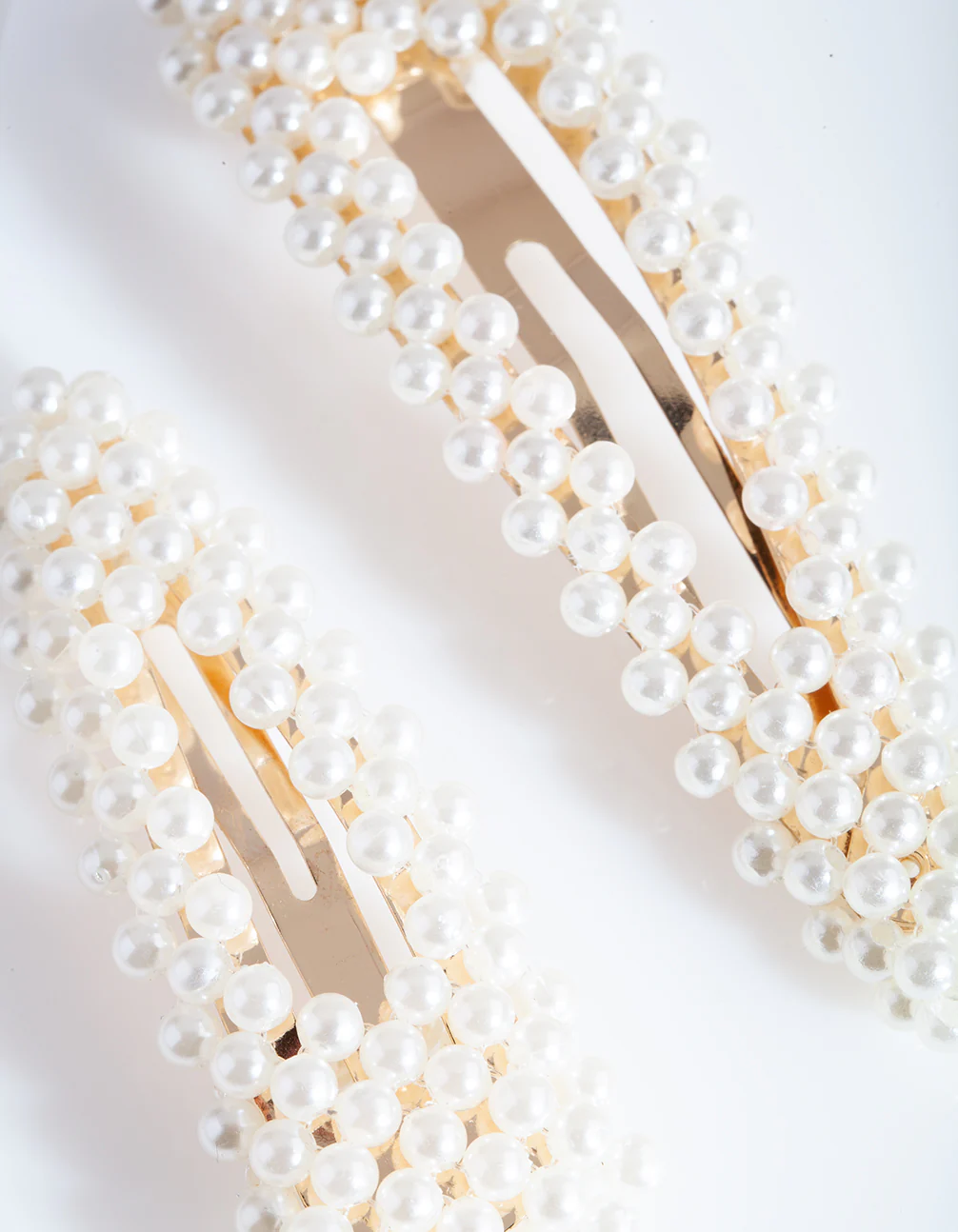 Gold Pearl Triangle Hair Clip Duo - Image 4