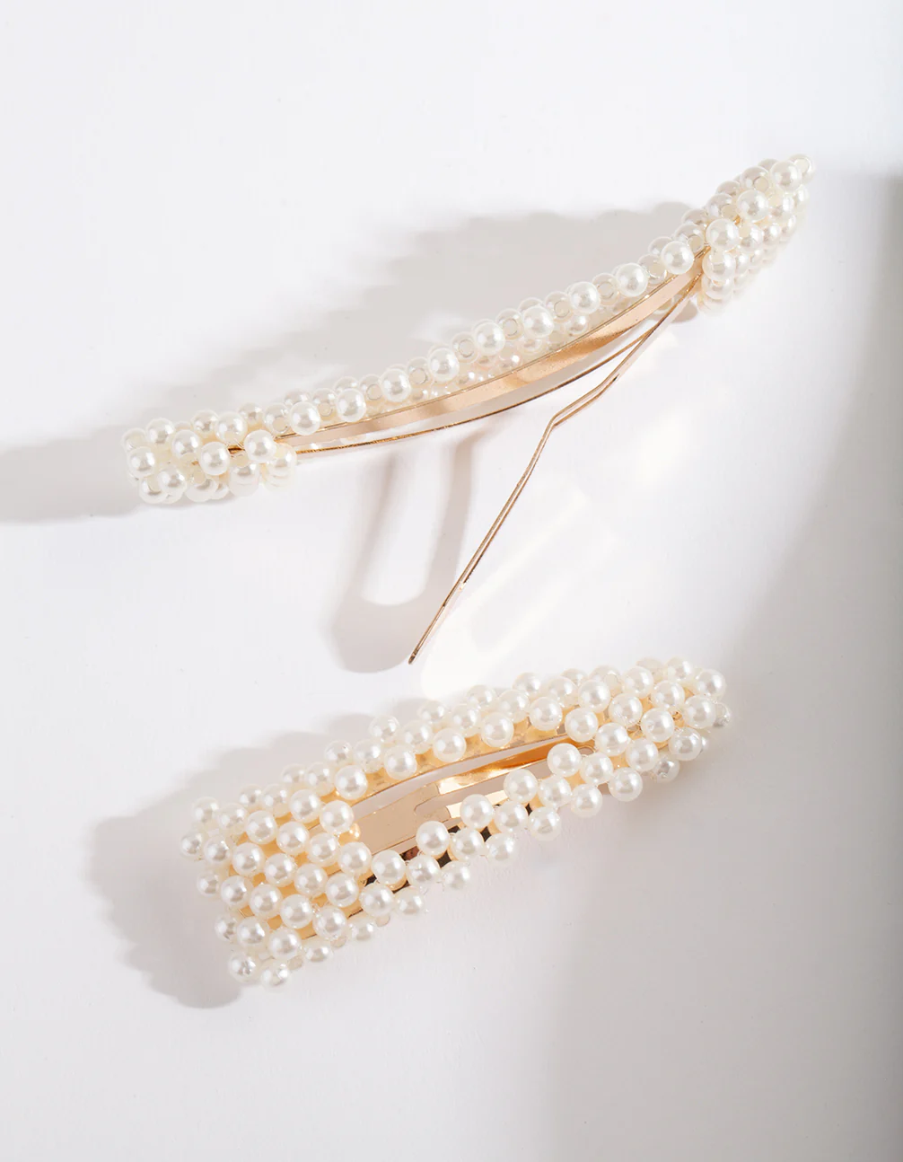 Gold Pearl Triangle Hair Clip Duo - Image 5