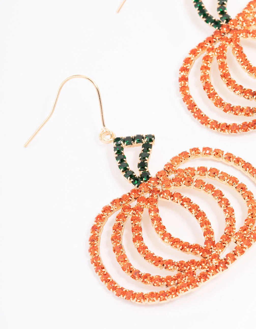 Gold Glamorous Pumpkin Drop Earrings - Image 2