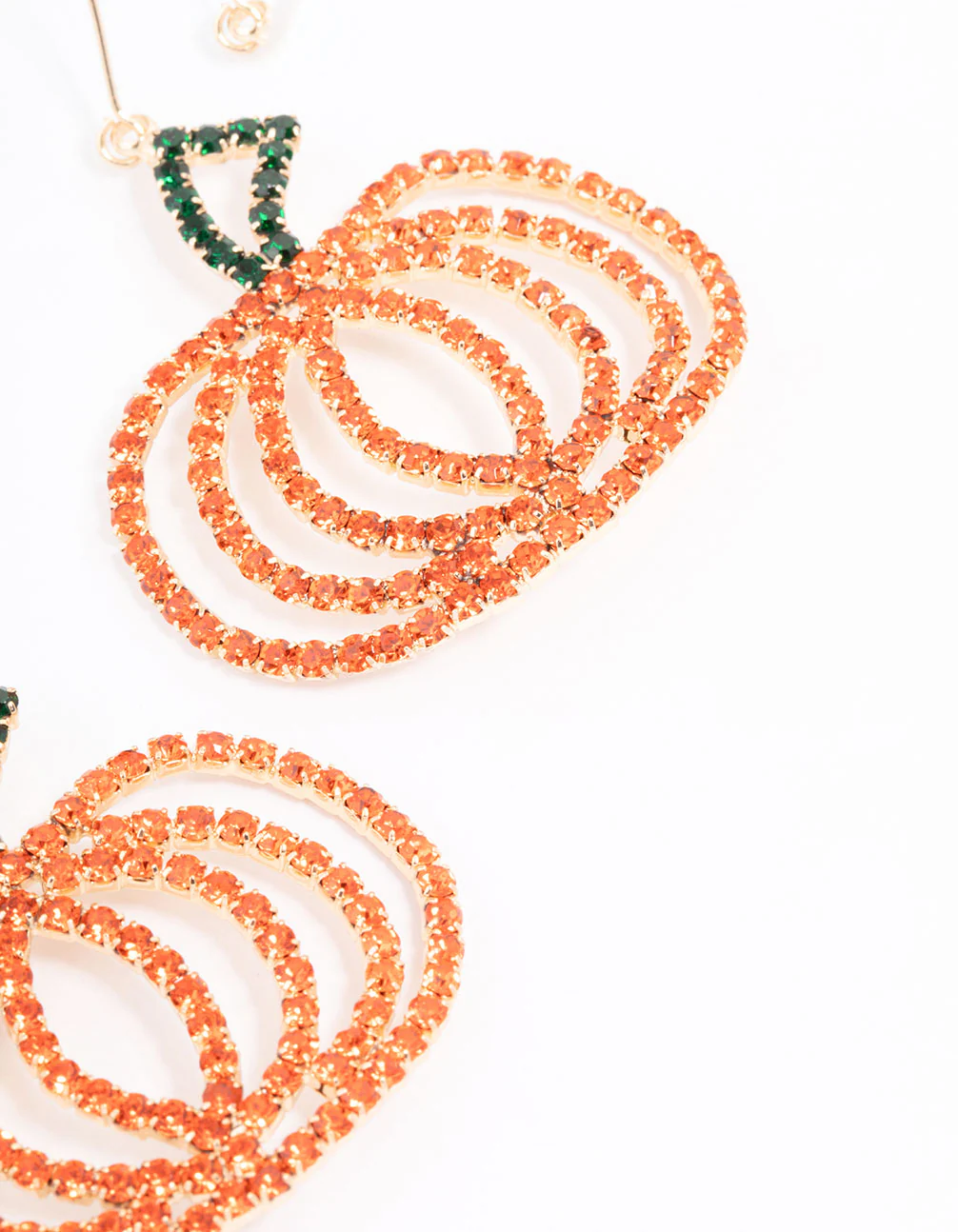Gold Glamorous Pumpkin Drop Earrings - Image 3