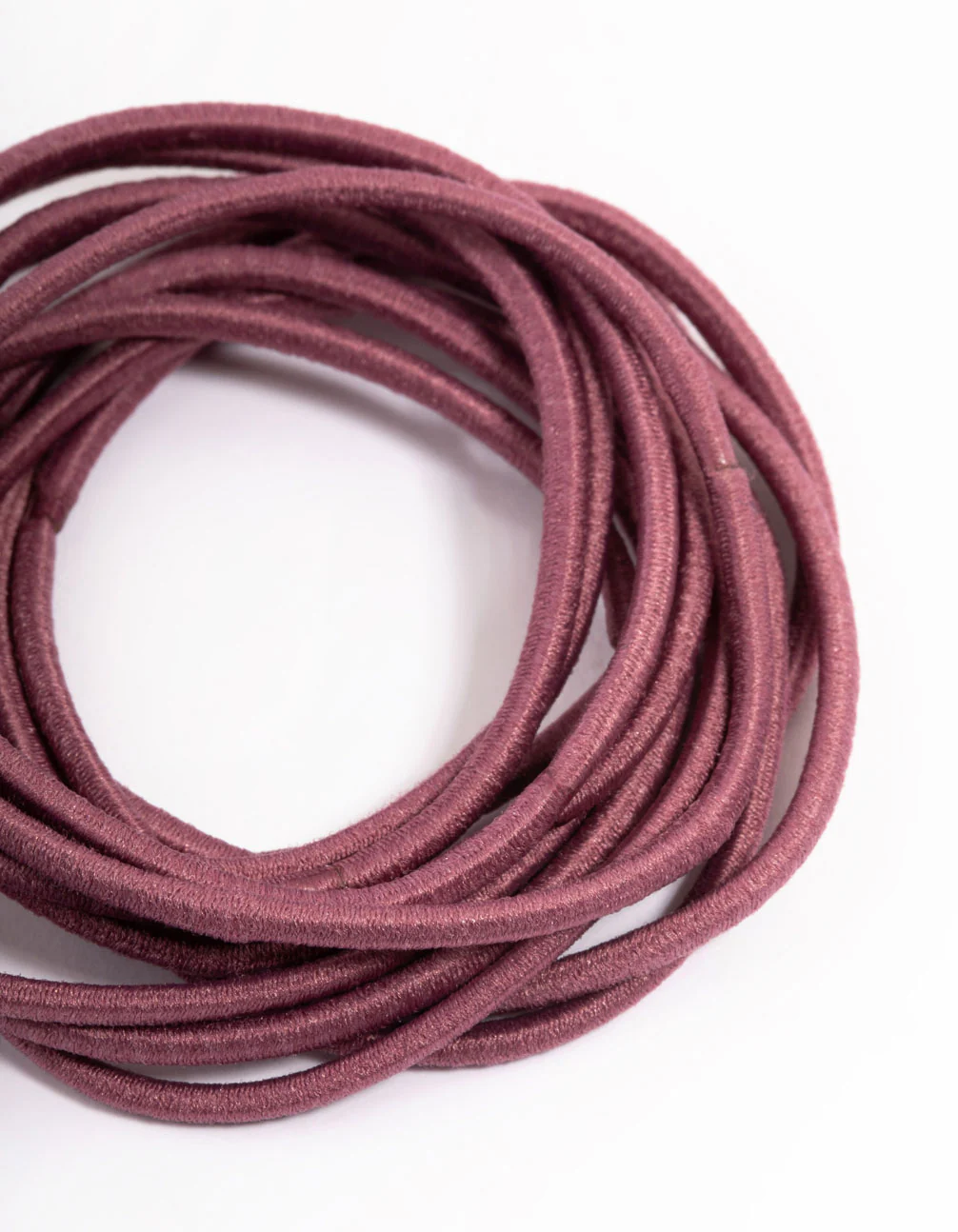 Maroon Fabric Basic Thin Hair Ties 12-Pack - Image 2