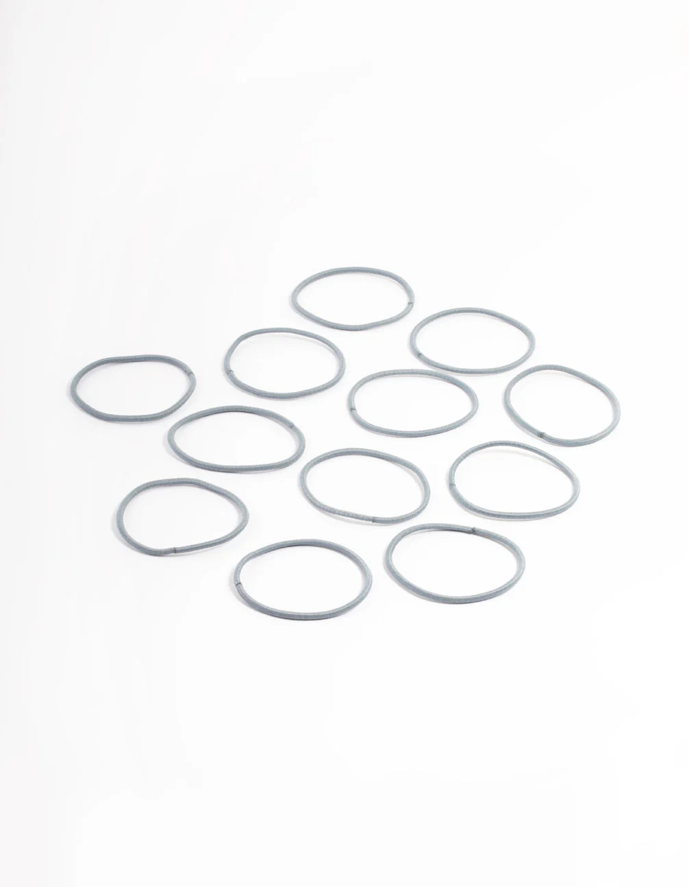 Blue Fabric Basic Thin Hair Tie 12-Pack - Image 3