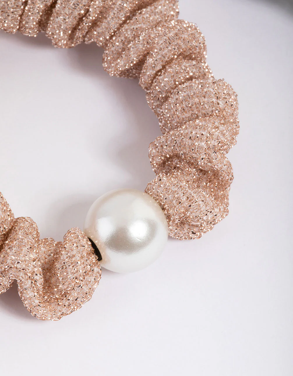 Fabric Glitter & Pearl Scrunchie - Image 2