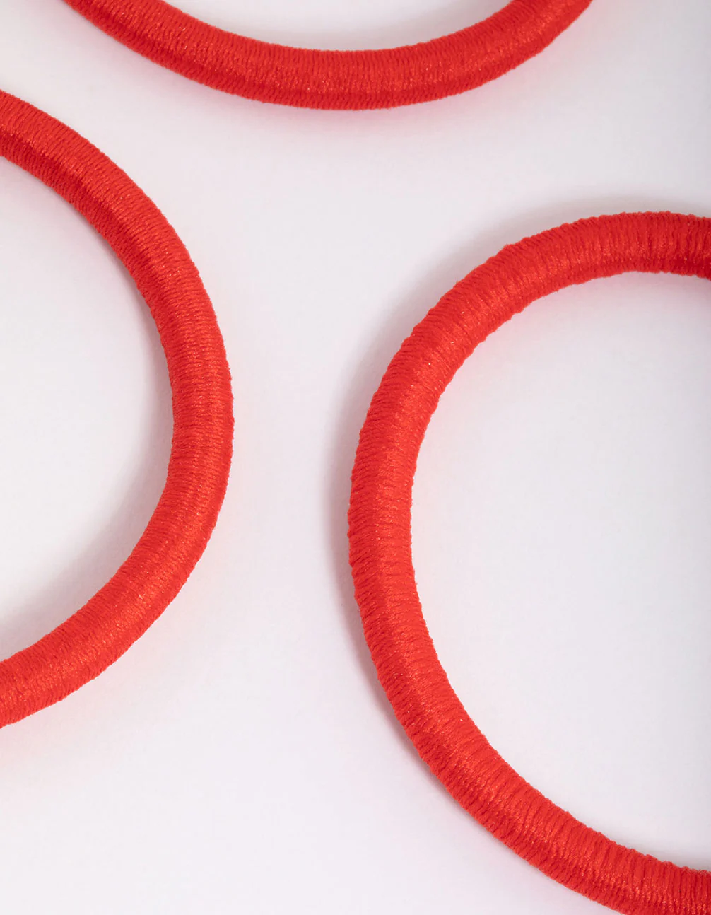Red Fabric Classic Hair Tie Pack - Image 2