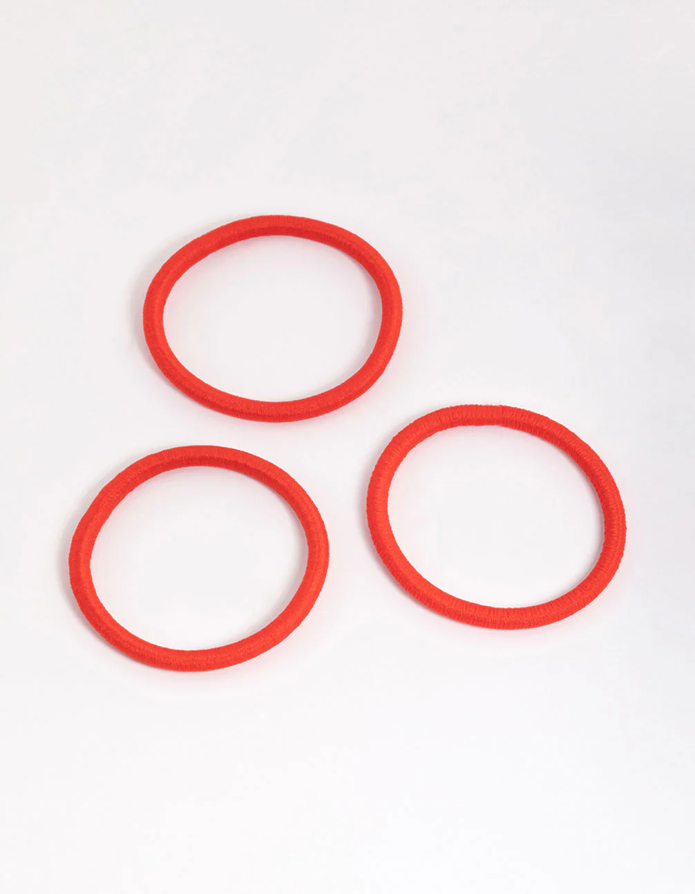 Red Fabric Classic Hair Tie Pack - Image 3