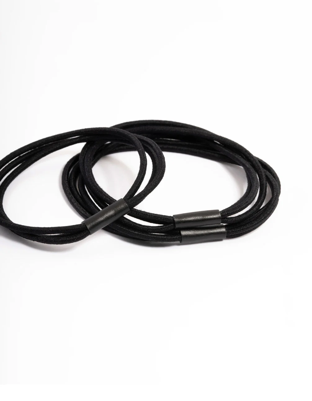 Black Fabric Multi Hair Ties Pack - Image 2