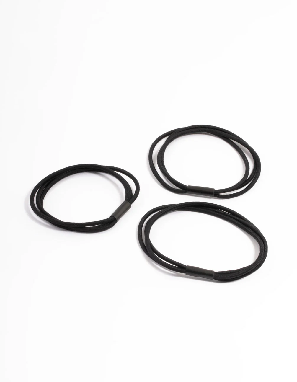 Black Fabric Multi Hair Ties Pack - Image 3