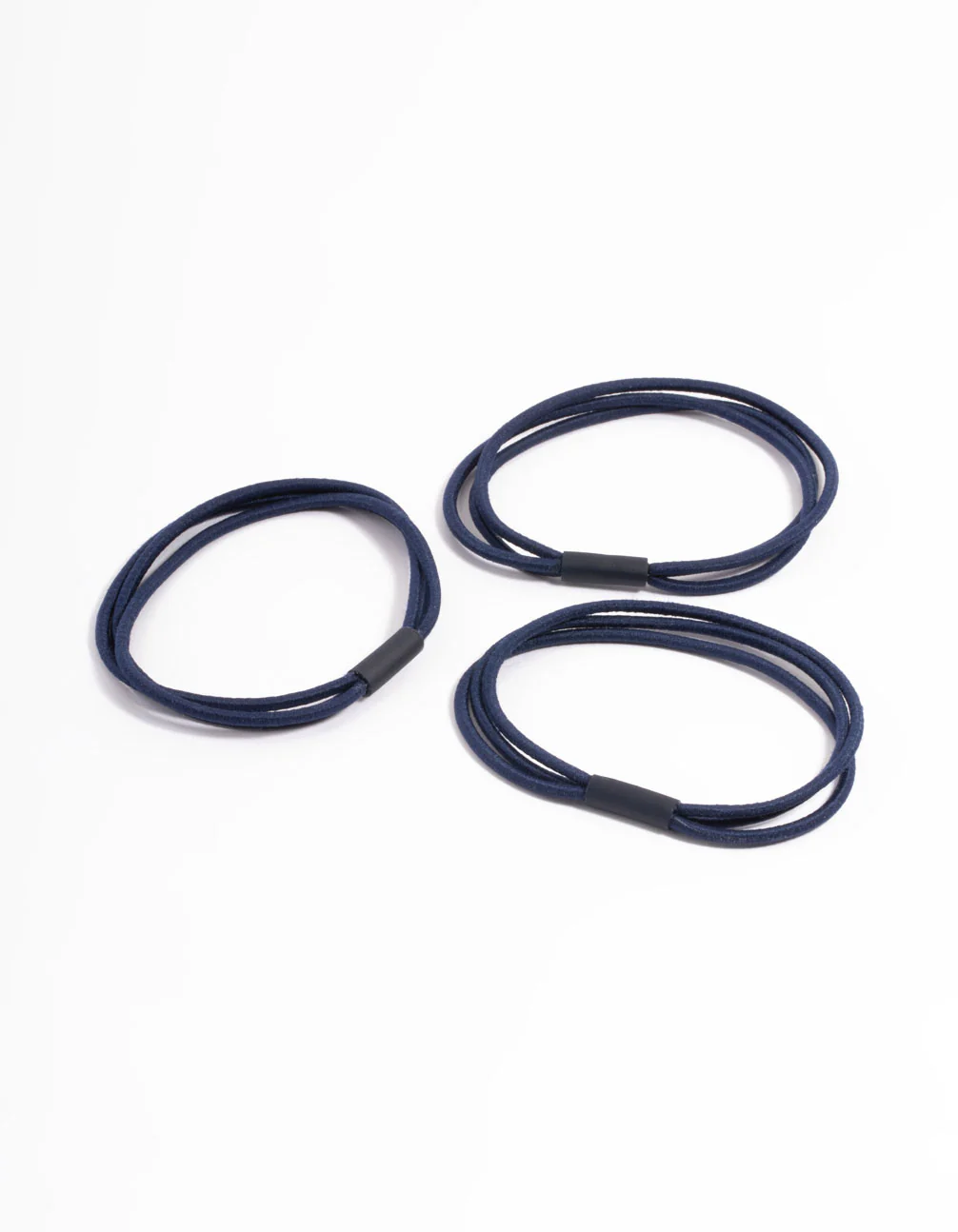 Navy Fabric Hair Tie Pack - Image 3